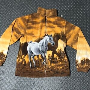 Wild Horse Print Men's Zip-Up Sweater